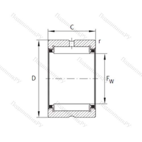 Подшипник игольчатый радиальный NK 21/20-XL от производителя  INA