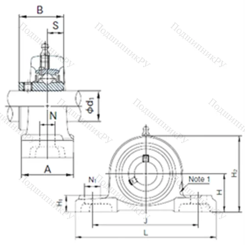 Подшипниковый узел шариковый радиальный UCPX 14