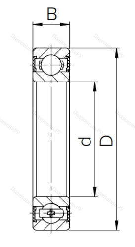 Шариковый однорядный подшипник 1000907 2RS (6907 2RS) в Вологде