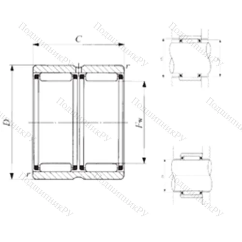 Подшипник игольчатый радиальный RNAFW 557240