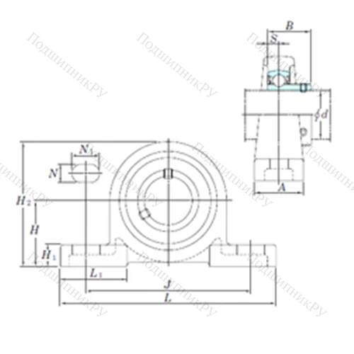 Подшипниковый узел шариковый радиальный BLP 206-19