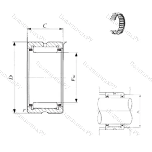 Подшипник игольчатый радиальный TAF 739035