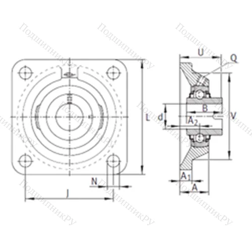 Подшипниковый узел шариковый радиальный RCJL 50-N