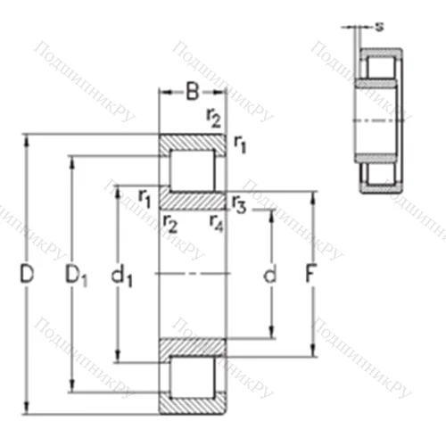 Подшипник роликовый радиальный NJ 326-E-TVP 3