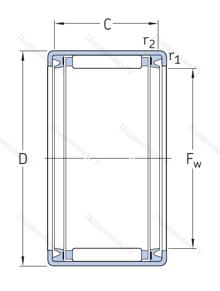 Игольчатый подшипник HK 2530 2RS