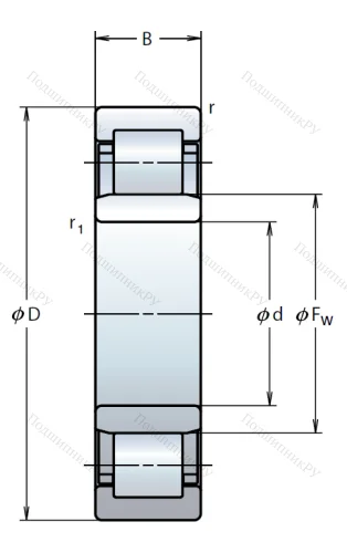 Роликовый цилиндрический подшипник NU 2205 ET от производителя  NSK