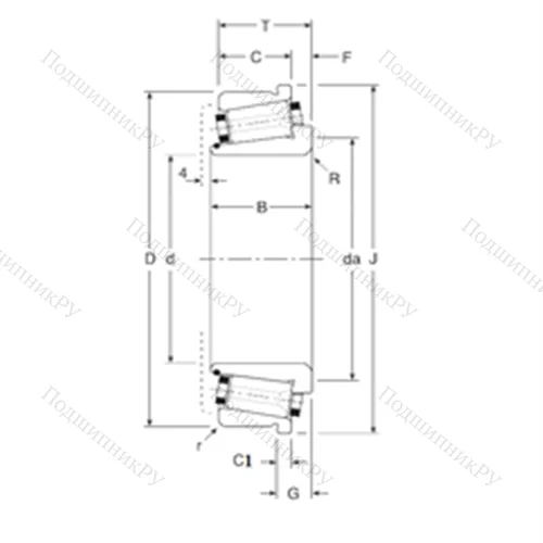 Подшипник роликовый радиально-упорный 123076X/123120C