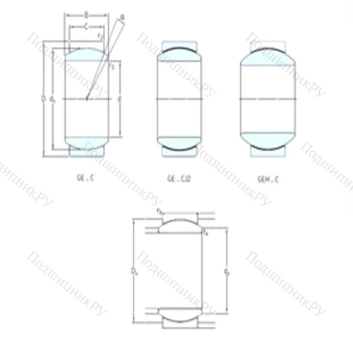 Подшипник скольжения сферический GE 100TXG 3A-2LS