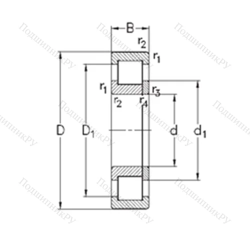 Подшипник роликовый радиальный NUP 221-E-M 6
