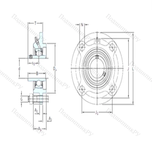 Подшипниковый узел шариковый радиальный FYC 65 TF