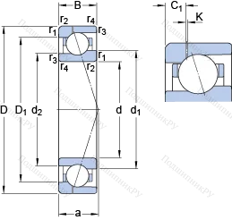 Подшипник 71911 ACE/P 4AH 1