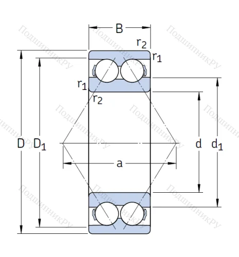 Двухрядный шариковый подшипник 3207 A 2Z/C 3MT 33 от производителя  SKF