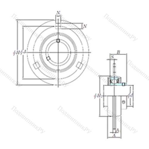 Подшипниковый узел шариковый радиальный SBPF 205-15