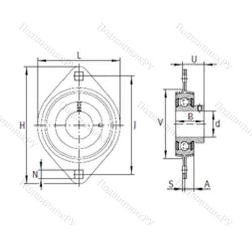 Подшипниковый узел шариковый радиальный RATY 35