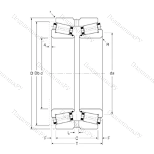 Подшипник роликовый радиально-упорный 240139X/240241XG
