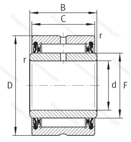 Игольчатый подшипник NA 4901 2RSR XL от производителя  INA