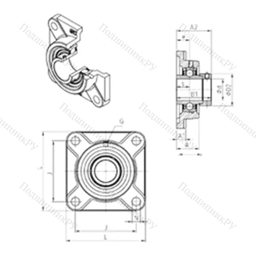 Подшипниковый узел шариковый радиальный EXF 201