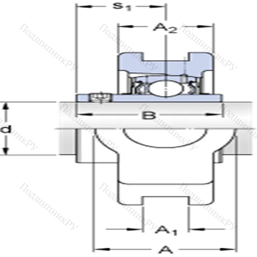 Натяжные подшипниковые узлы типа Y (литой корпус, крепление стопорными винтами) TUJ 35 TF