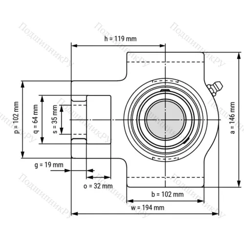 Подшипниковый узел UCT 326 - Вал: 130 мм от производителя  LPZ