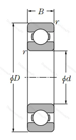Однорядный шариковый подшипник 6232