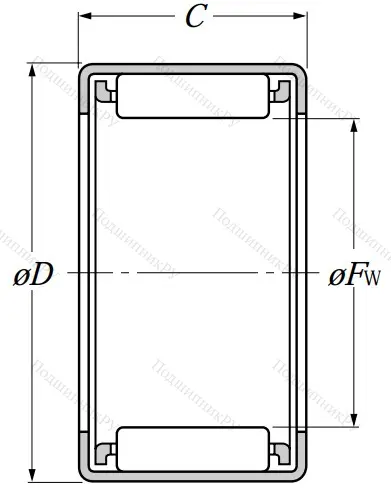 Игольчатый подшипник HK 2512
