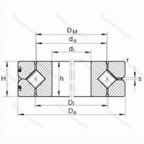 Подшипник с перекрестными роликами SX 011818
